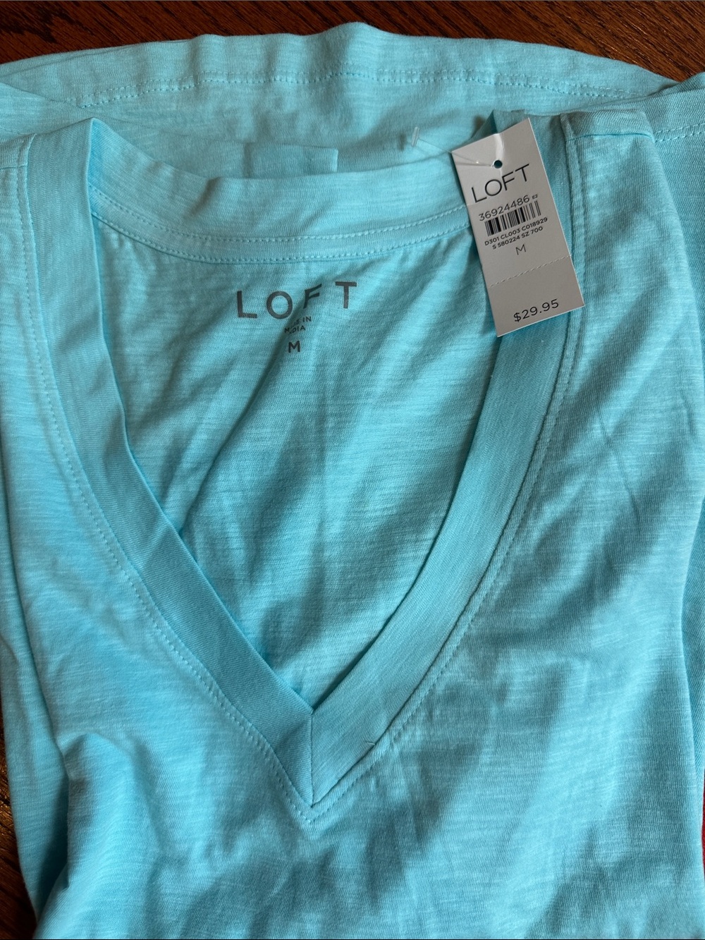 NWT LOFT V-Neck Tee in Aqua